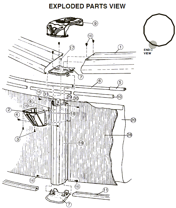 21' Round 52" Embassy Century Parts Reorder